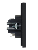 Выключатель проходной 1-кл. СП FORTE&PIANO 10А FP104 с индикацией черн.  FP-V12-1-10-1-K02