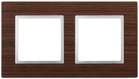 Рамка 2-м 14-5302-10 дерево Elegance венге+алюм ЭРА Б0034575