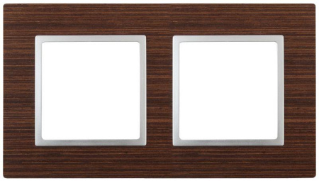 Рамка 2-м 14-5302-10 дерево Elegance венге+алюм ЭРА Б0034575