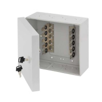 Бокс настенный распределительный на 5 плинтов (до 50-ти пар); с кронштейнами; пластиковый; с замком; 188х210х105мм; сер.  NMC-WBPL5-PK