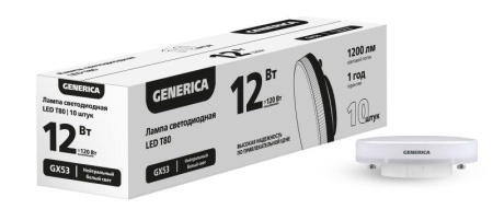 Лампа светодиодная T80 12Вт 4000К GX53 (уп.10шт) ПРОМО  LL-T80-12-40-GX53-10-G