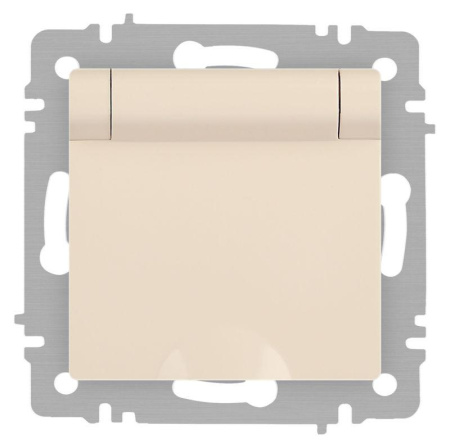 Розетка Accent 6-203-02 2P+E Schuko с крышкой 16А-250В IP20 СУ сл.кость  Б0063716