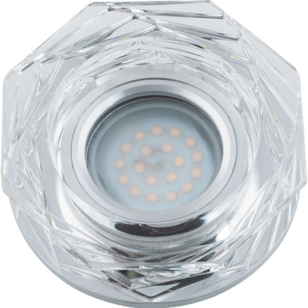 Светильник декоративный Luciole DLS-L122 GU5.3 GLASSY/CLEAR GU5.3 встраив. доп. светодиод. подсветка 3Вт без лампы основание стекло зеркальный отделка кристалл прозр.  UL-00000369