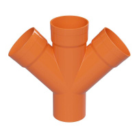 Ответвитель X-образ. для гофр. двустен. труб 45град. d200  021200