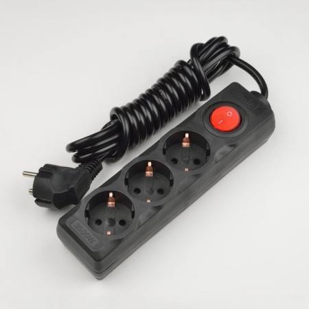 Удлинитель 3х3м с заземл. Standart S-GCD3-3B черн.  UL-00003608