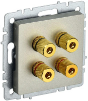 Аудиорозетка 4-м BRITE РА10-БрШ механизм шампань  BR-S40-K37
