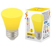 Лампа светодиодная LED-D45-1W/YELLOW/E27/FR/С BELL Колокольчик 1Вт матовая желт. E27 декоративная (упак. картон)  UL-00005641