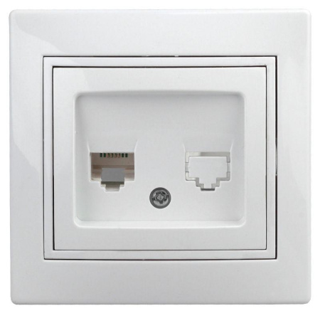 Розетка компьютерная СП Plano 1Э-303-01 RJ45 бел.  Б0038835