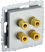 Аудиорозетка 4-м BRITE РА10-БрА механизм алюм.  BR-S40-K47
