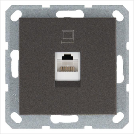 Розетка компьютерная 1-м RJ45 IP20 кат. 5E механизм мокко  G6105Z