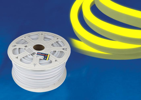 Лента светодиодная ULS-N21-2835-120LED/m-8mm-IP67-220V-8W/m-50M-YELLOW NEON 120LED/м желт. 8Вт/м IP67 220 8мм гибкая герметичная (уп.50м)  UL-00003769