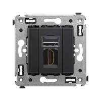 Розетка HDMI 1-м СП Avanti "Черный матовый" тип А-А  4412253