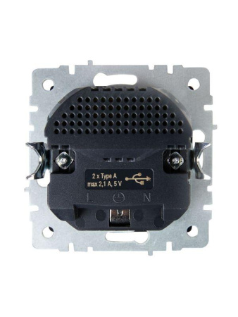 Розетка BRITE РЮш10-1-БрТБ 16А с USB A+A 2.1А с заземл. защ. шторки темн. механизм бронза  BR-R14-16-U21-D21-K45