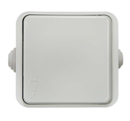 Розетка 1-м СП Aqua 3110 16А IP20 с крышкой п/герм. бел. ASD /  4690612000541