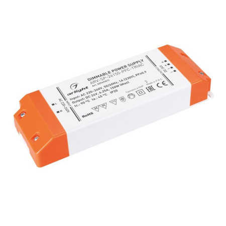 Блок питания ARV-SP-24150-PFC-TRIAC (24В 6.25А 150Вт) IP20 пластик  029493(1)