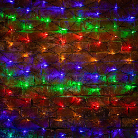 Гирлянда светодиодная "Сеть" 2х1.5м 288LED мультиколор 24Вт 220-240В IP65 провод ПВХ черн.  215-029