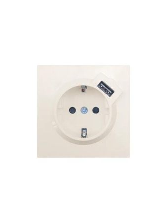 Розетка 1-мест. с/з+USB разъем СП ZIMA IP20 слон. кость  704-9088-181