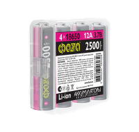 Аккумулятор 18650 3.7В Li-Ion 2500мА.ч без платы защиты PB-4 (уп.4шт)  5060326