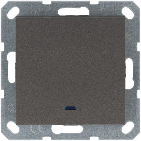 Переключатель проходной 1-кл. 10А IP20 с подсветкой механизм мокко  G3012NZ
