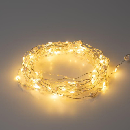 Гирлянда светодиодная "Нить" "Жемчуг" 1.9м 20LED тепл. бел. IP20 2хAA (не в компл.)  Б0055992