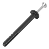 Дюбель-гвоздь 6х40мм грибовидный бортик полипропилен черн. (уп.100шт)  KR-01-3621-010