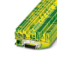 Модуль клеммный заземляющий с пружинными зажимами ST 2.5-QUATTRO/2P-PE  3040041 Модуль клеммный заземляющий с пружинными зажимами ST 2.5-QUATTRO/2P-PE  3040041