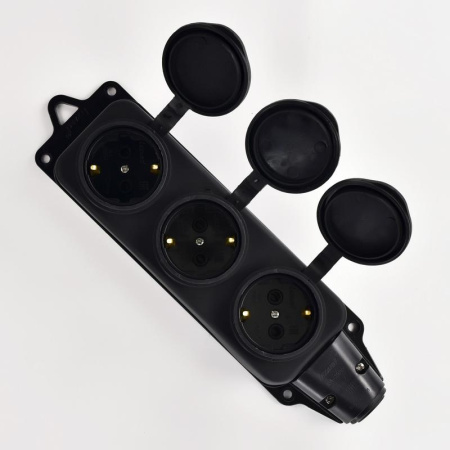 Колодка 3-м 16А IP44 2P+PE 220-240В каучук  106-0400-0101/101