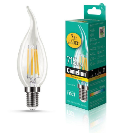 Лампа светодиодная филаментная LED7-CW35-FL/830/E14 7Вт 220В  13454