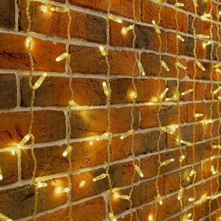 Гирлянда светодиодная "Дождь" 2х6м 768LED тепл. бел. 70Вт 230В IP65 эффект мерцания провод прозр. (партия 2020 - 768LED)  235-386