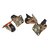 Комплект роликов: 2шт с тормозом; 2шт обычных 150кг на ролик (уп.4шт)  DR-460000