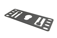 Кронштейн 1U Т-пазы и с перфорацией под крепежа "монетка" PMR-1U-TM-RAL9005 черн. (уп.8шт)  444557