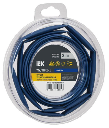 Трубка термоусадочная ТТУ нг-LS 2/1 син. (уп.2м)  UDR12-002-001-002-K07-T