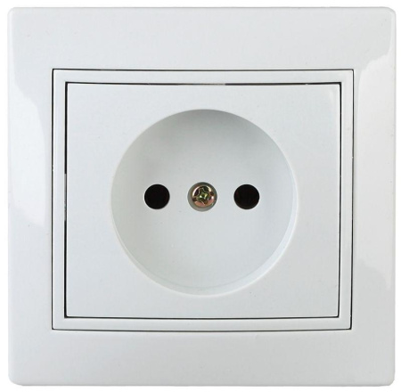 Розетка 1-м СП Plano 1-201-01 16А IP20 250В 2P бел.  Б0053859