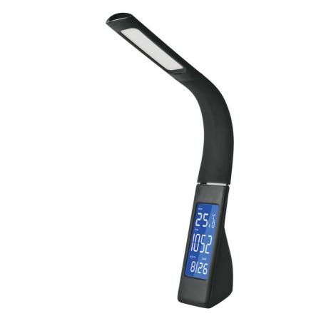 Светильник TLD-550 Black/LED/260лм/4500К/Dimmer настол. часы календ. терм. черн. 7Вт  UL-00003333