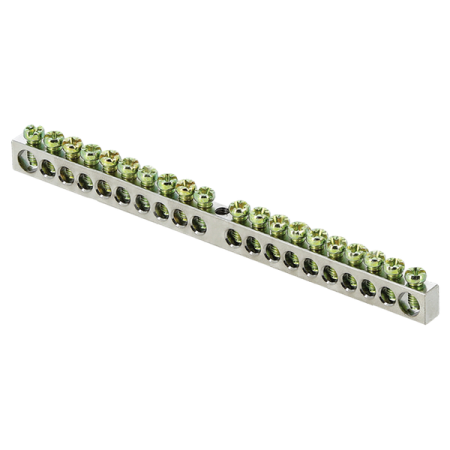 Шина PEN "ноль-земля" 6х9 20 отверст. цинк крепеж по центру PROxima  sn1-63-20