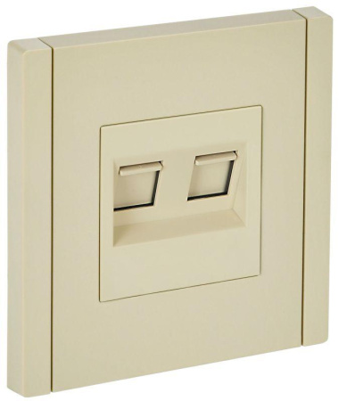 Розетка компьютерная 2-м RJ45 кат.5E FORTE&PIANO FP433 ваниль  FP-K20-1-K10