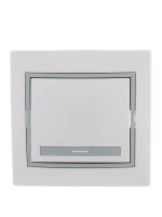 Выключатель 1-кл. СП Mira 10А IP20 с сер. вставкой бел.  701-0215-100