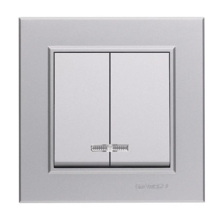 Выключатель 2-кл. СП Karea 10А IP20 сереб.  56065003