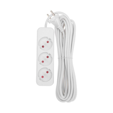Удлинитель 3х5м без заземл. STANDARD 2х1кв.мм бел.  13-4008