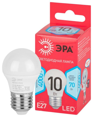 Лампа светодиодная RED LINE LED P45-10W-840-E27 R 10Вт P45 шар 4000К нейтр. бел. E27  Б0050234