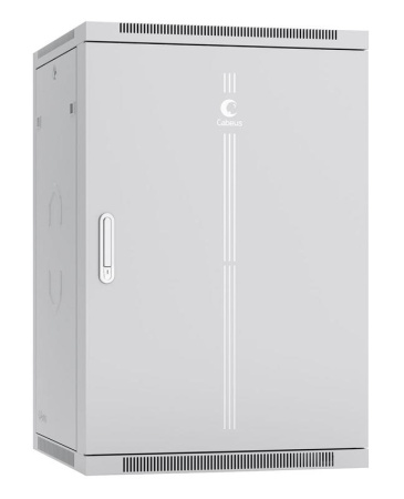Шкаф телекоммуникационный настенный SH-05F-18U60/45m 19дюйм 18U 600х450х901мм дверь метал. сер. (RAL 7035)  7111c