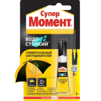 Клей "Супер  водостойкий" 3г (блист.1шт) шоу-бокс  Б0022989