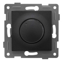 Механизм диммера СП Bravo 500Вт с накладкой и воротком графит  С10Д6-010