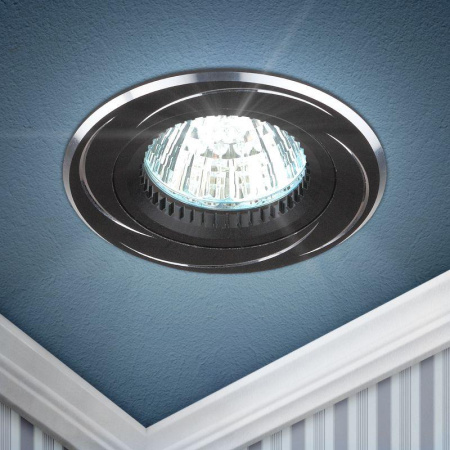 Светильник встраиваемый KL34 AL/BK/1 поворотный MR16 12V 50W черн. алюм.  Б0049558
