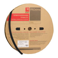 Трубка термоусадочная ТУТ нг 120/60 черн. PROxima (уп.25м)  tut-120-b