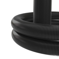 Труба двустенная ПНД гибкая для открытой прокладки d40мм SN23 450Н ПВ-0 УФ с протяжкой (уп.50м) черн.  151940