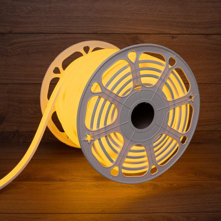 Шнур светодиодный гибкий неон LED SMD форма - D 16х16мм 120LED/м желт. (уп.50м)  131-081