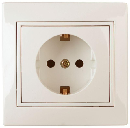 Розетка 1-м СП Plano 1-202-02 16А IP20 250В 2P+E Schuko сл. кость  Б0053876