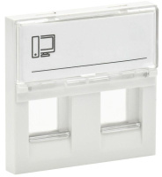 Панель лицевая 2мод. 2вх. Keystone бел. PRIMER  PR-KK40D-PLK2-0-2-K01