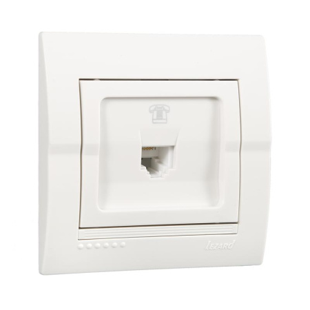 Розетка телефонная 1-м СП Deriy RJ11 16А IP20 евро стандарт бел.  702-0202-137